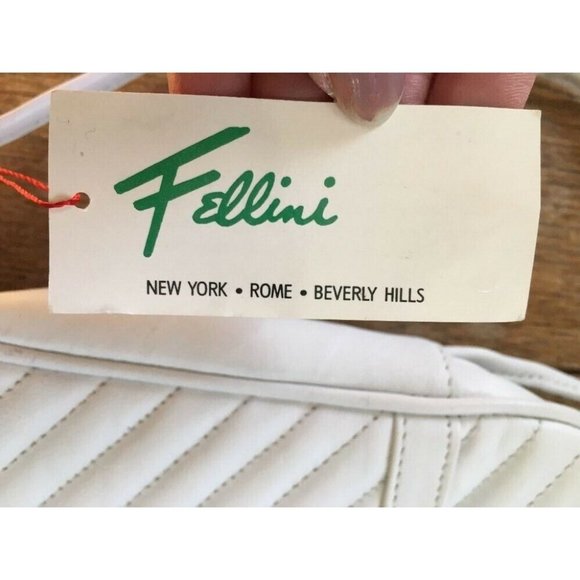 Vintage  Fellini white leather shoulder bag NEW - Picture 3 of 8